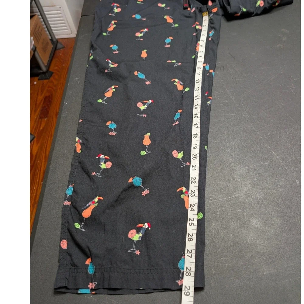 Tommy Bahama Mens Black Tropical Holiday Toucan Cocktail Cotton Pajama Pants XXL